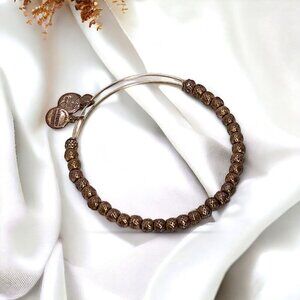 Alex and Ani Copper Beaded Charm Bracelet Gold Finish - Expands 2"- 3.5"